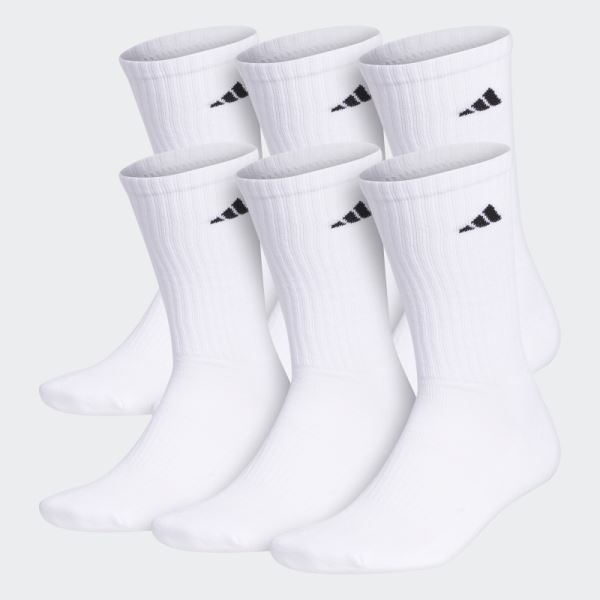 Athletic Cushioned Crew 6 Pairs Adidas White