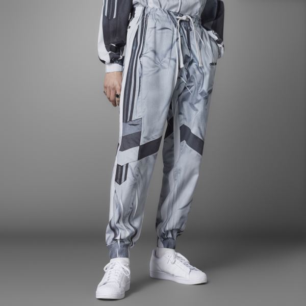 Grey Adidas Blue Version Fabric Block Soccer Track Pants