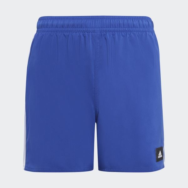 Adidas 3-Stripes White Swim Shorts