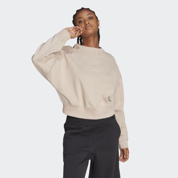 Taupe Lounge Fleece Sweatshirt Adidas