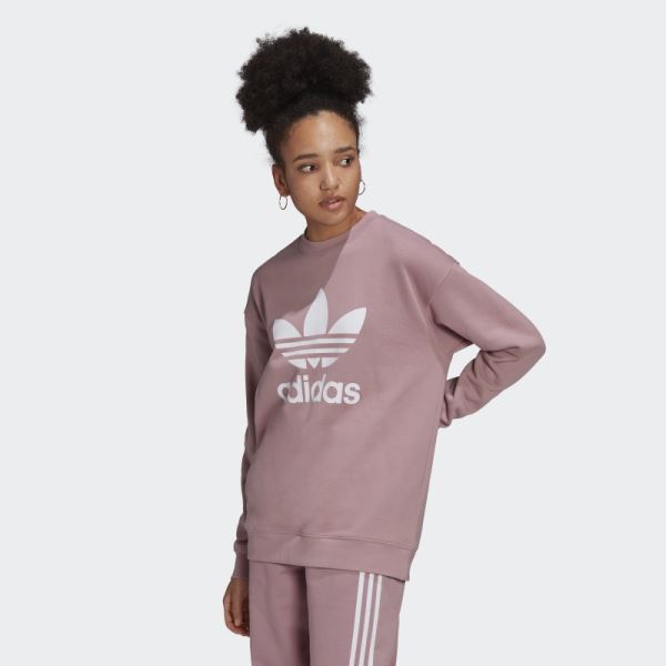 Adidas Mauve Trefoil Crew Sweatshirt