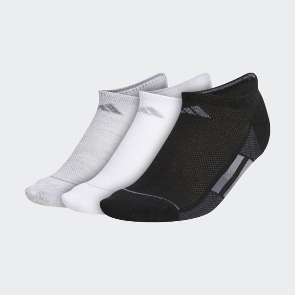 Stylish Black Adidas Superlite Stripe No-Show Socks 3 Pairs