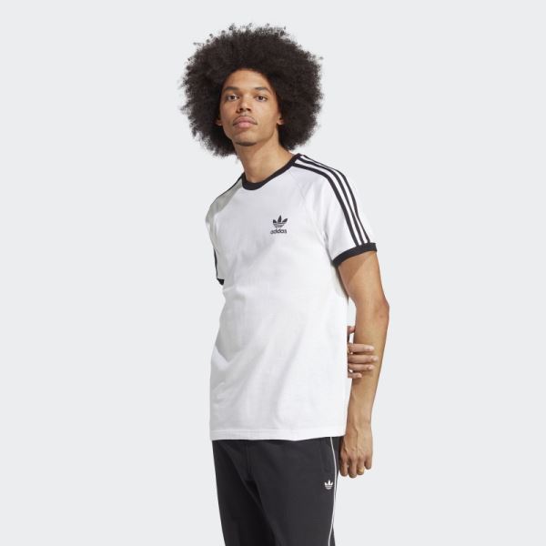 Adidas White Adicolor Classics 3-Stripes Tee