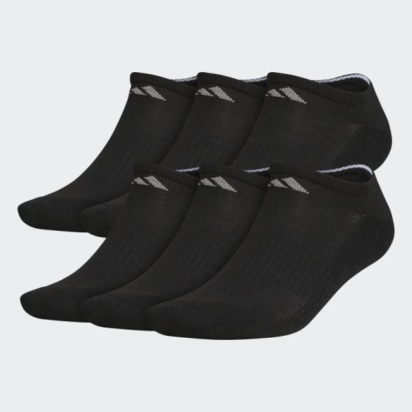 Black Athletic Cushioned No-Show Socks 6 Pairs Adidas