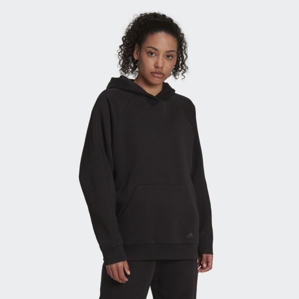 Adidas ALL SZN Fleece Boyfriend Hoodie Black