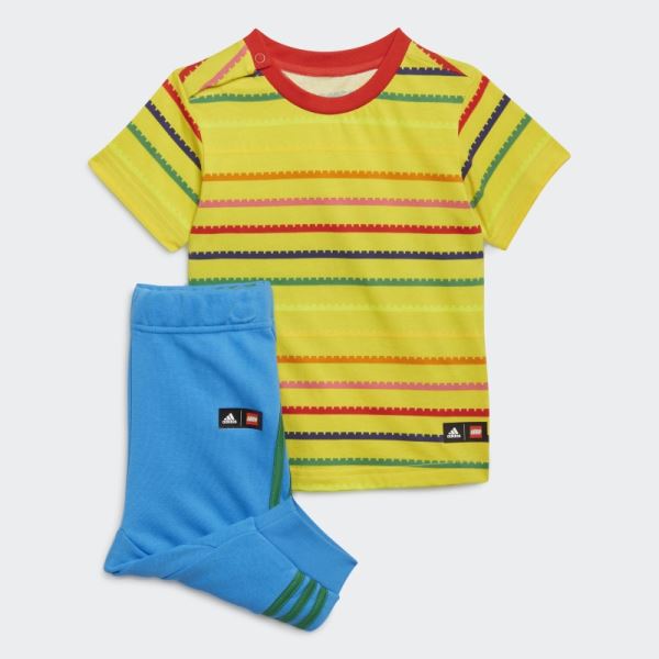 Yellow Adidas x Classic LEGO Tee and 3/4 Pants Set Fashion