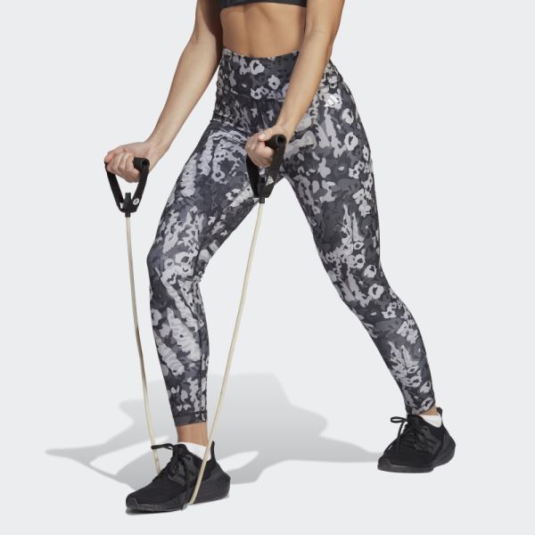 Train Essentials Printed High-Waisted 7/8 Leggings Adidas Mgh Solid Grey