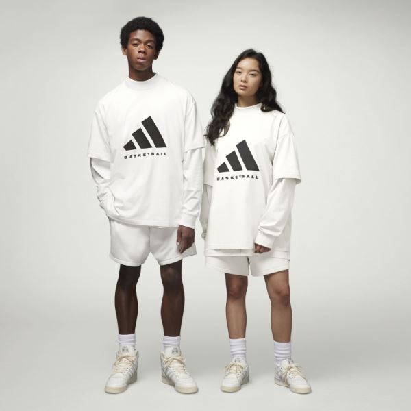 White Adidas Basketball Tee Fashion