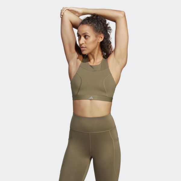 Running Medium-Support Bra Adidas Olive