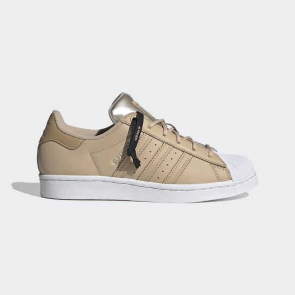 Beige Adidas Superstar Shoes